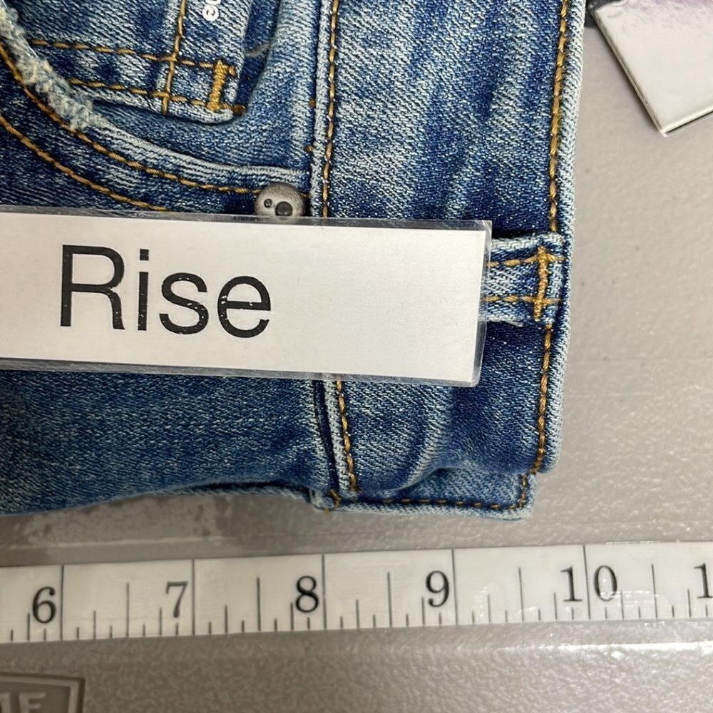 Insane Gene NWT Jeans Mid-Rise Skinny Dark Blue Denim Exposed Buttons Size 0 W23 - Picture 12 of 13